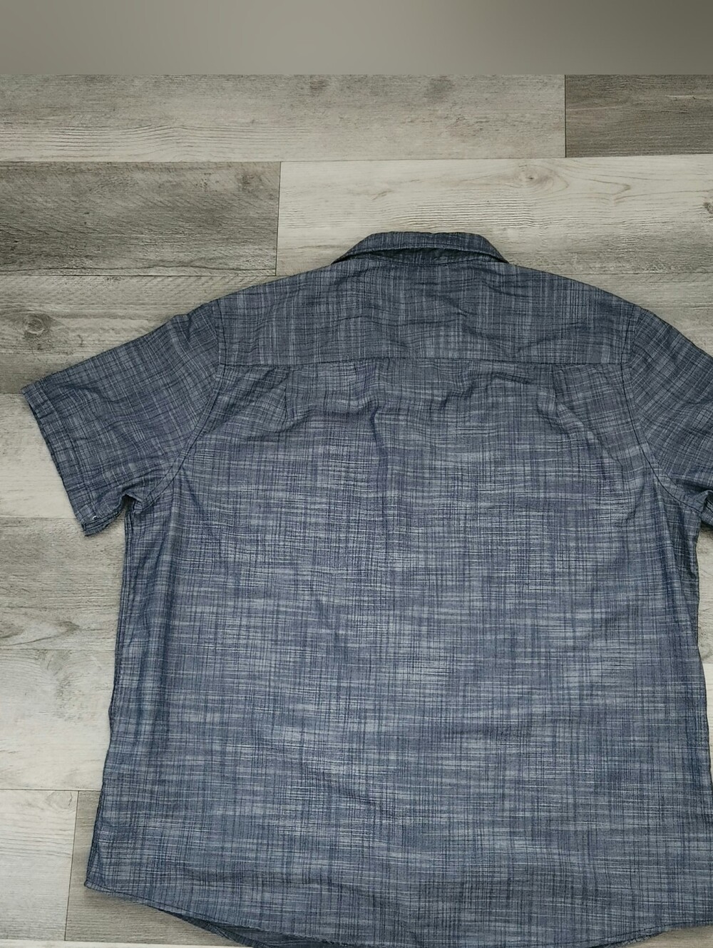 Alfani Men’s Short Sleeve Button-Down Shirt - Denim Blue Heather Size XXL - Picture 5 of 6